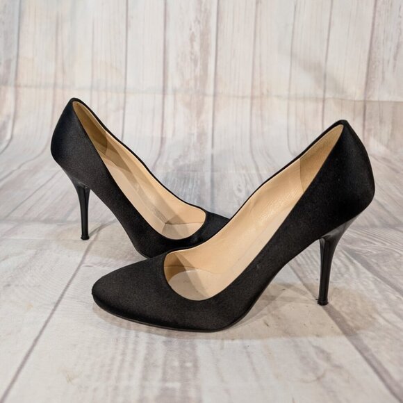 Prada Women's US 7.5 Black Suede Leather Round Toe Slip-On Stiletto Pump Heel - Picture 7 of 10